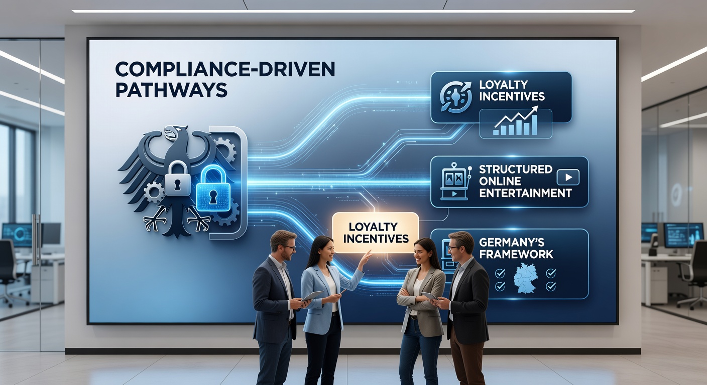 Darstellung von Compliance-Pfaden und Treueanreizen in deutschen Online-Casinos mit regulatorischen Symbolen